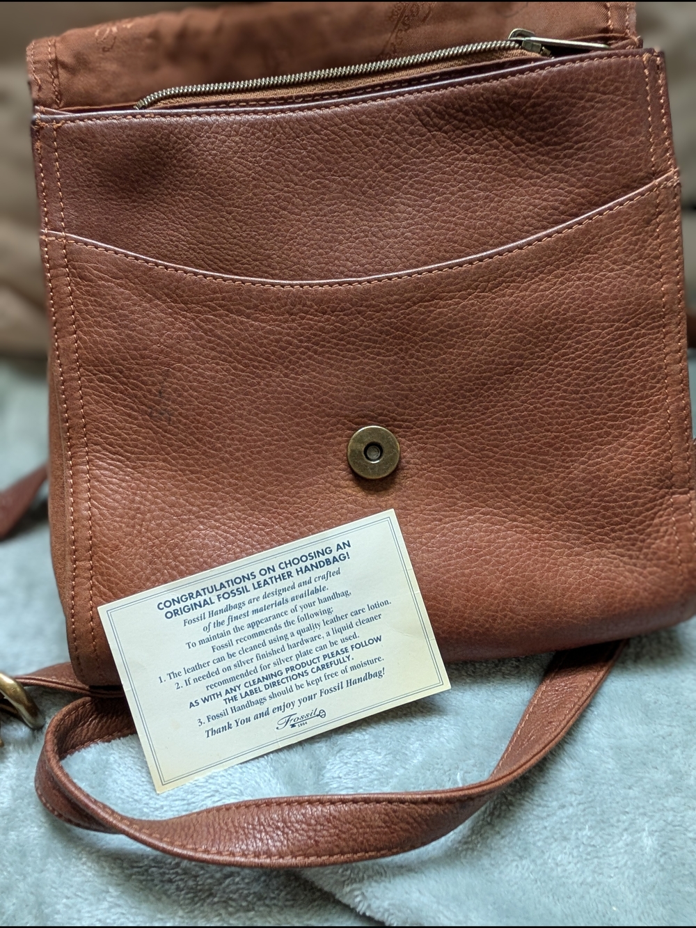 Fossil Brown Leather Crossbody Bag